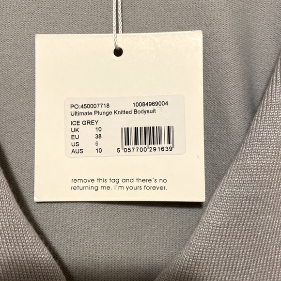 BNWT missguided plunge knit grey bodysuit - Picture 3 of 4